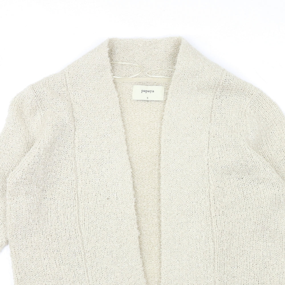 Papaya Womens Beige  Knit Cardigan Jumper Size S