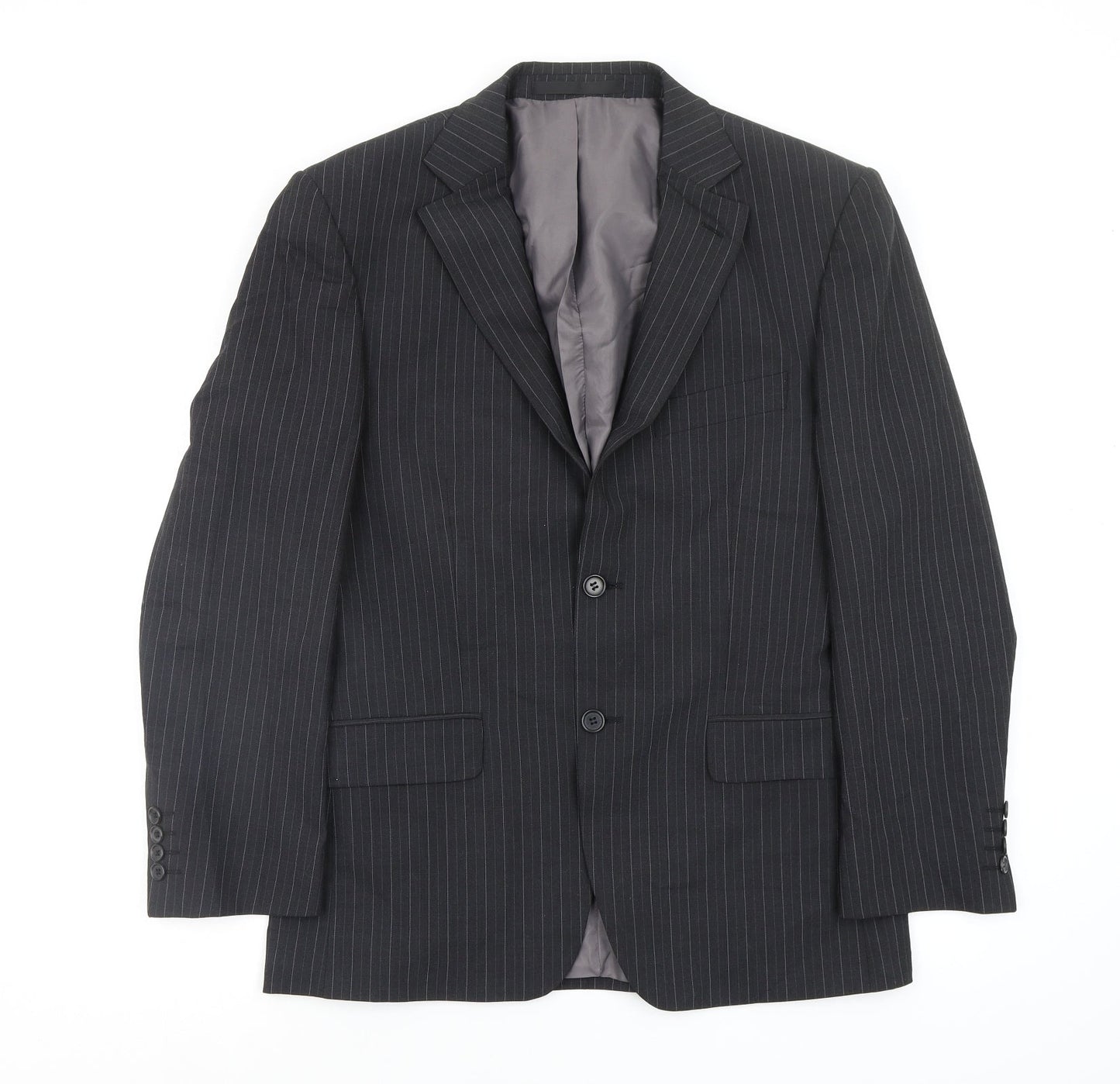 M&S Mens Grey Striped  Jacket Blazer Size S
