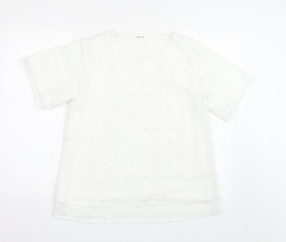 Bloomin Jelly Womens White Polka Dot  Basic T-Shirt Size M