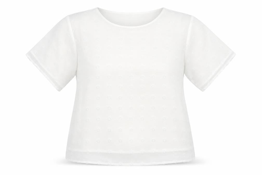 Bloomin Jelly Womens White Polka Dot  Basic T-Shirt Size M