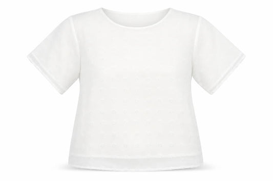 Bloomin Jelly Womens White Polka Dot  Basic T-Shirt Size M