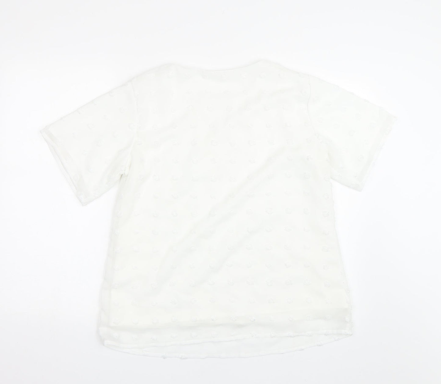 Bloomin Jelly Womens White Polka Dot  Basic T-Shirt Size M