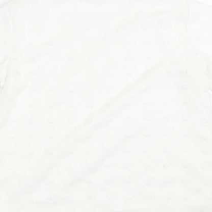 Bloomin Jelly Womens White Polka Dot  Basic T-Shirt Size M