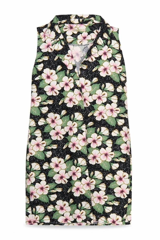 Zara Womens Black Floral  Cardigan Jumper Size L