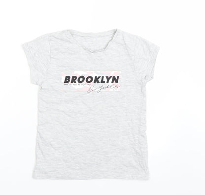 George Girls Grey   Basic T-Shirt Size 8-9 Years  - NYC