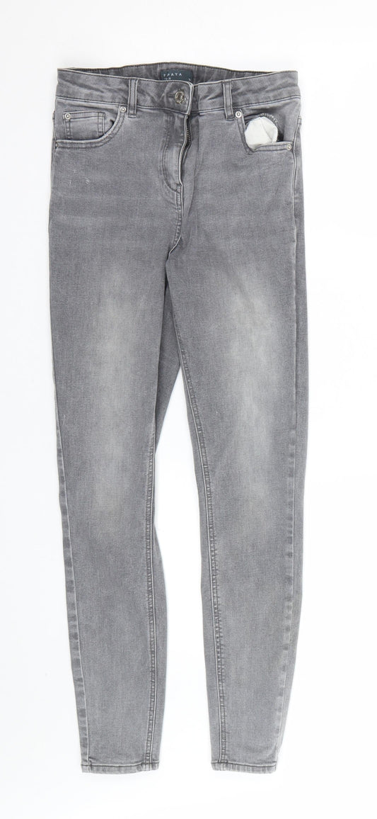 Papaya Womens Grey  Denim Skinny Jeans Size 10 L25 in