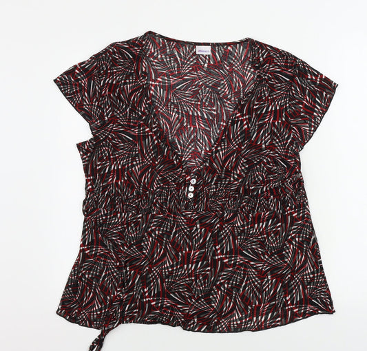 Damart Womens Black Geometric  Basic T-Shirt Size L