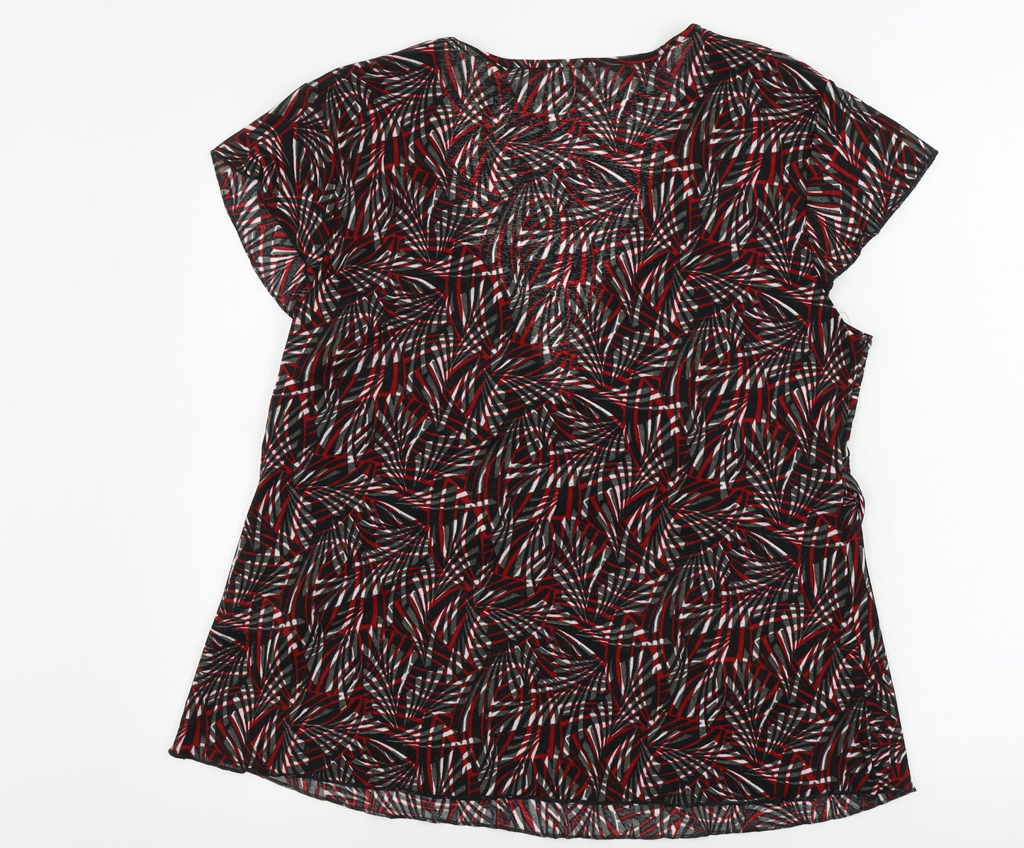 Damart Womens Black Geometric  Basic T-Shirt Size L