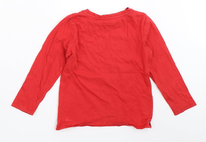 Preloved Preworn Boys Red   Basic T-Shirt Size 3-4 Years - Back