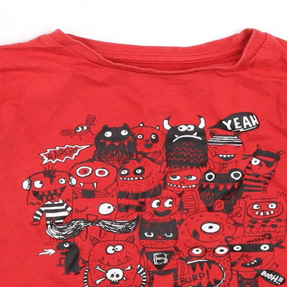 Preloved Preworn Boys Red   Basic T-Shirt Size 3-4 Years - Detail