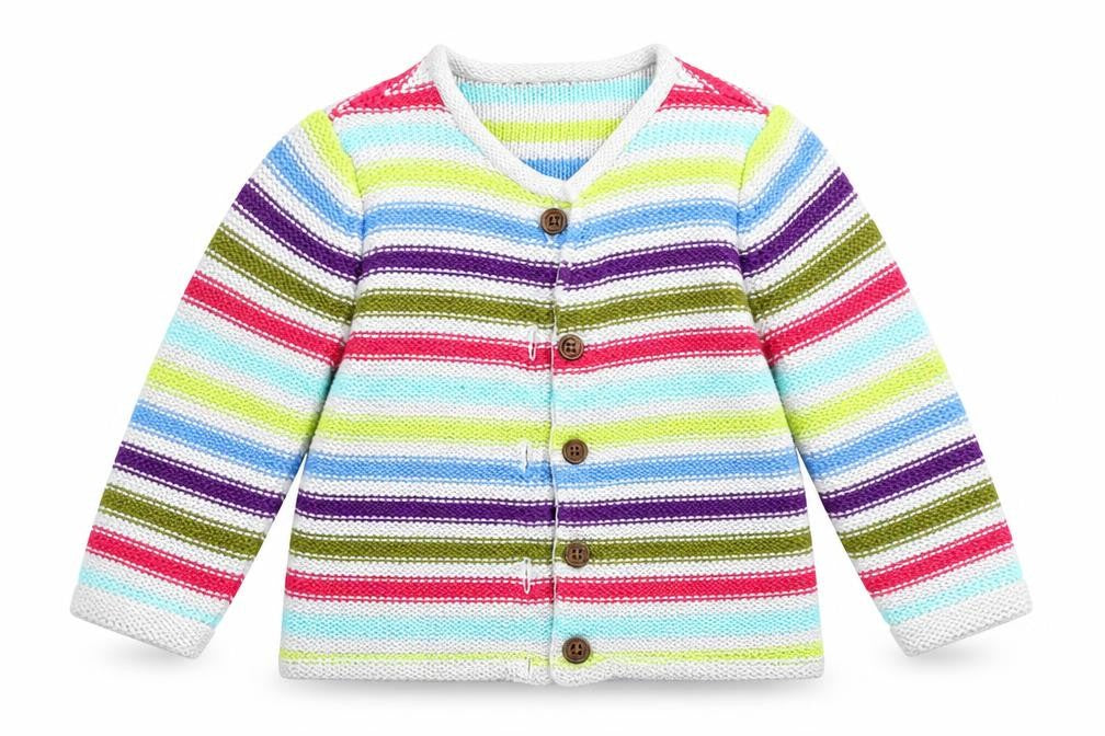 Gap Girls Grey Striped  Cardigan Jumper Size 6-9 Months
