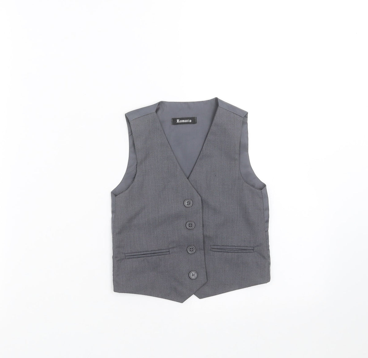 Romario Boys Grey   Jacket Waistcoat Size 2 Years