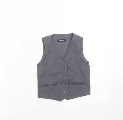 Romario Boys Grey   Jacket Waistcoat Size 2 Years