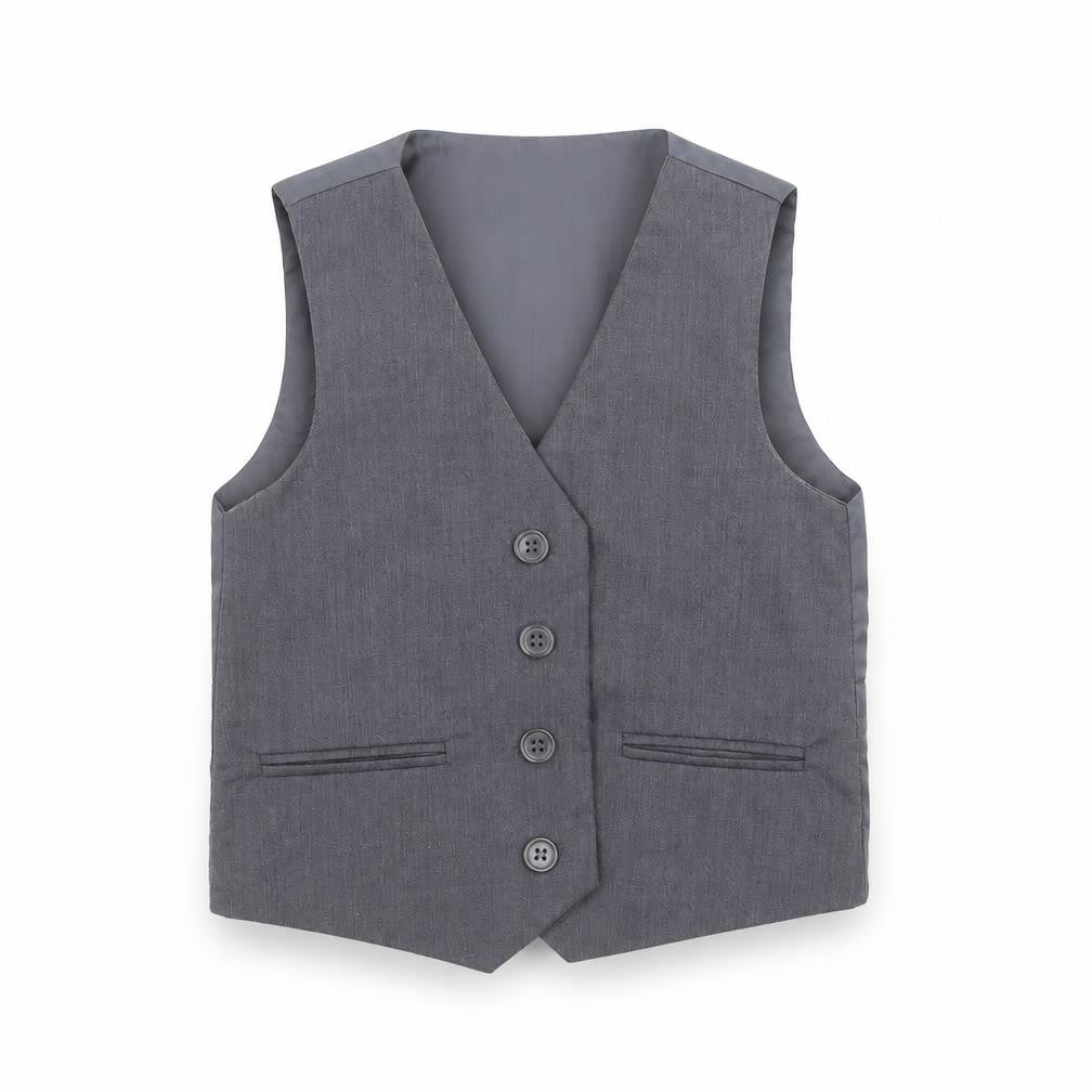 Romario Boys Grey   Jacket Waistcoat Size 2 Years