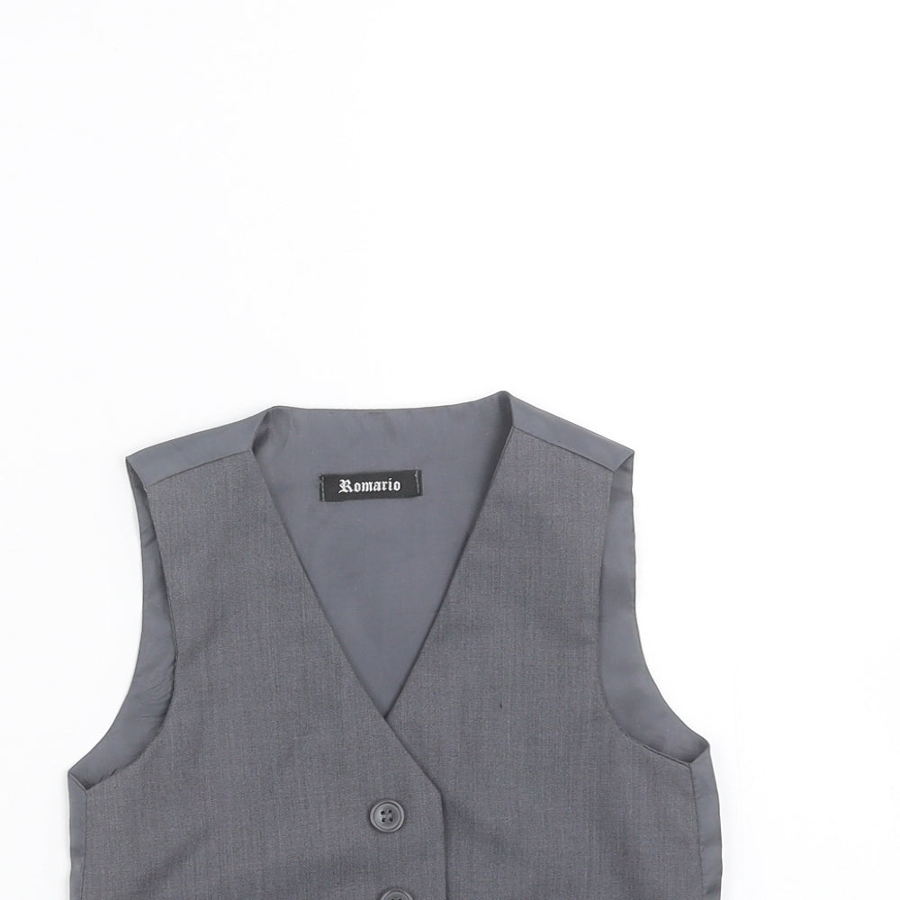 Romario Boys Grey   Jacket Waistcoat Size 2 Years