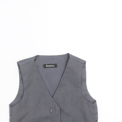 Romario Boys Grey   Jacket Waistcoat Size 2 Years