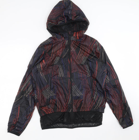 Marks and Spencer Womens Black Geometric  Jacket Coat Size 8  - active wear
