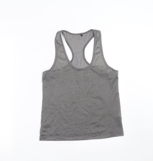 Primark Womens Grey   Basic Tank Size 8  - dotted pattern