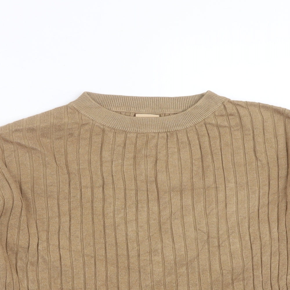 Zara Womens Beige Striped  Pullover Jumper Size 10