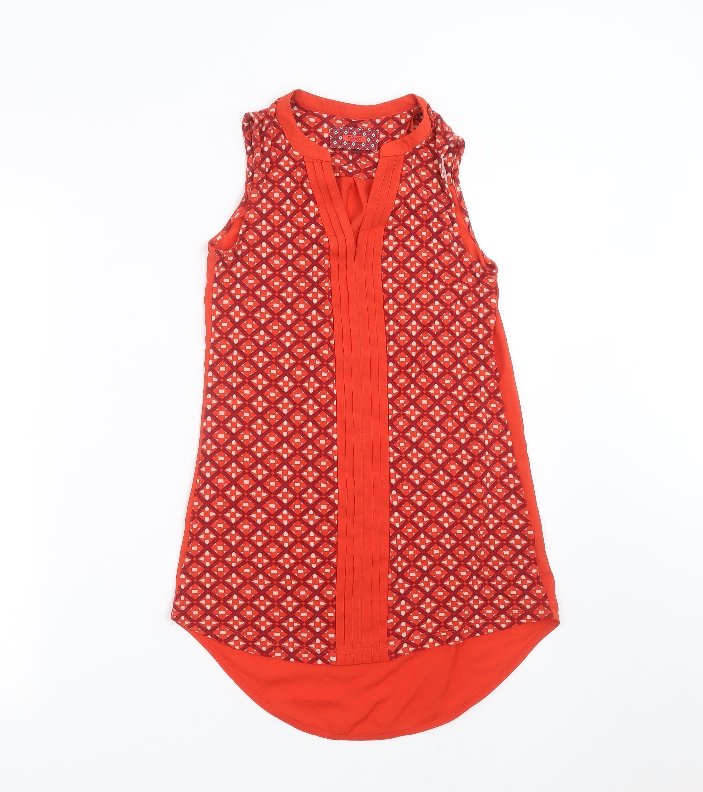 NEXT Womens Red Geometric  Basic Blouse Size 6