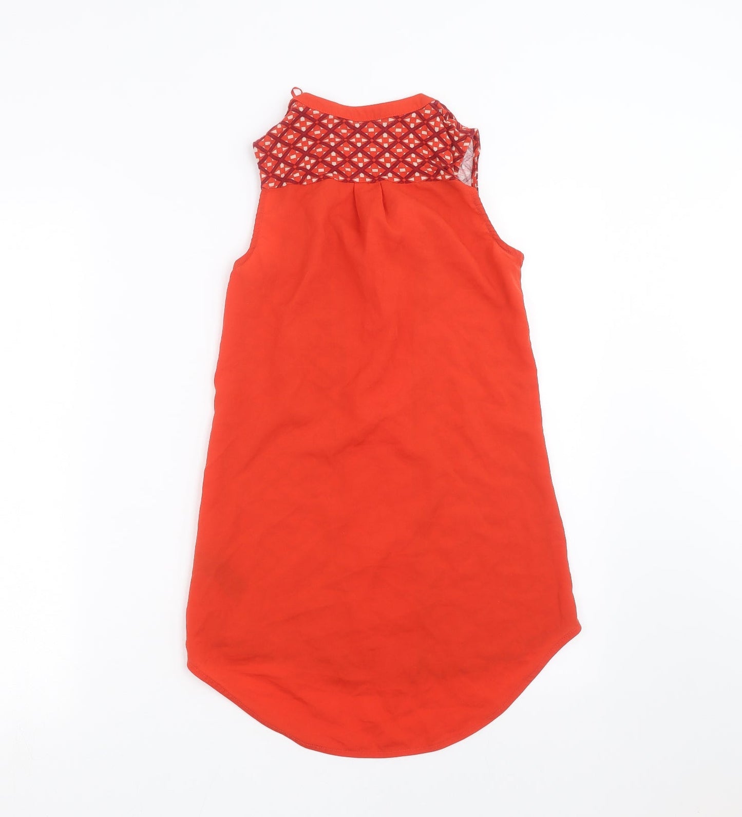 NEXT Womens Red Geometric  Basic Blouse Size 6