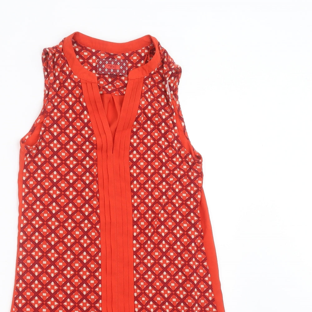 NEXT Womens Red Geometric  Basic Blouse Size 6