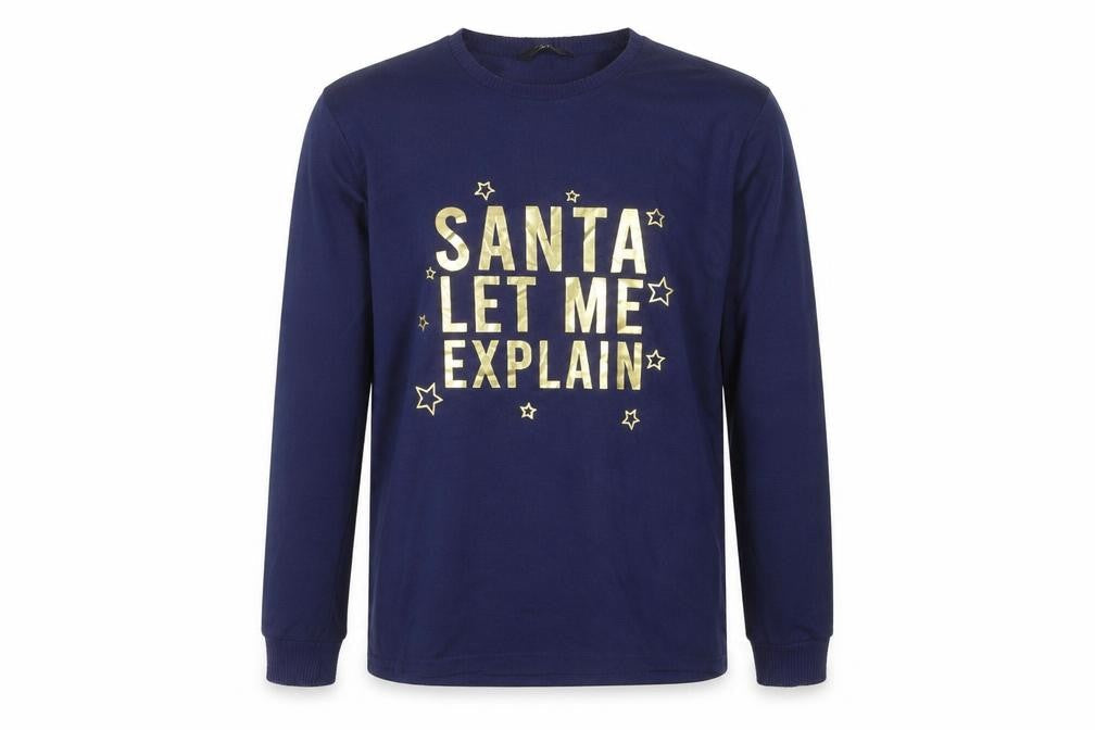 VERY MAN Mens Blue  Knit Pullover Jumper Size M  - santa let me explain