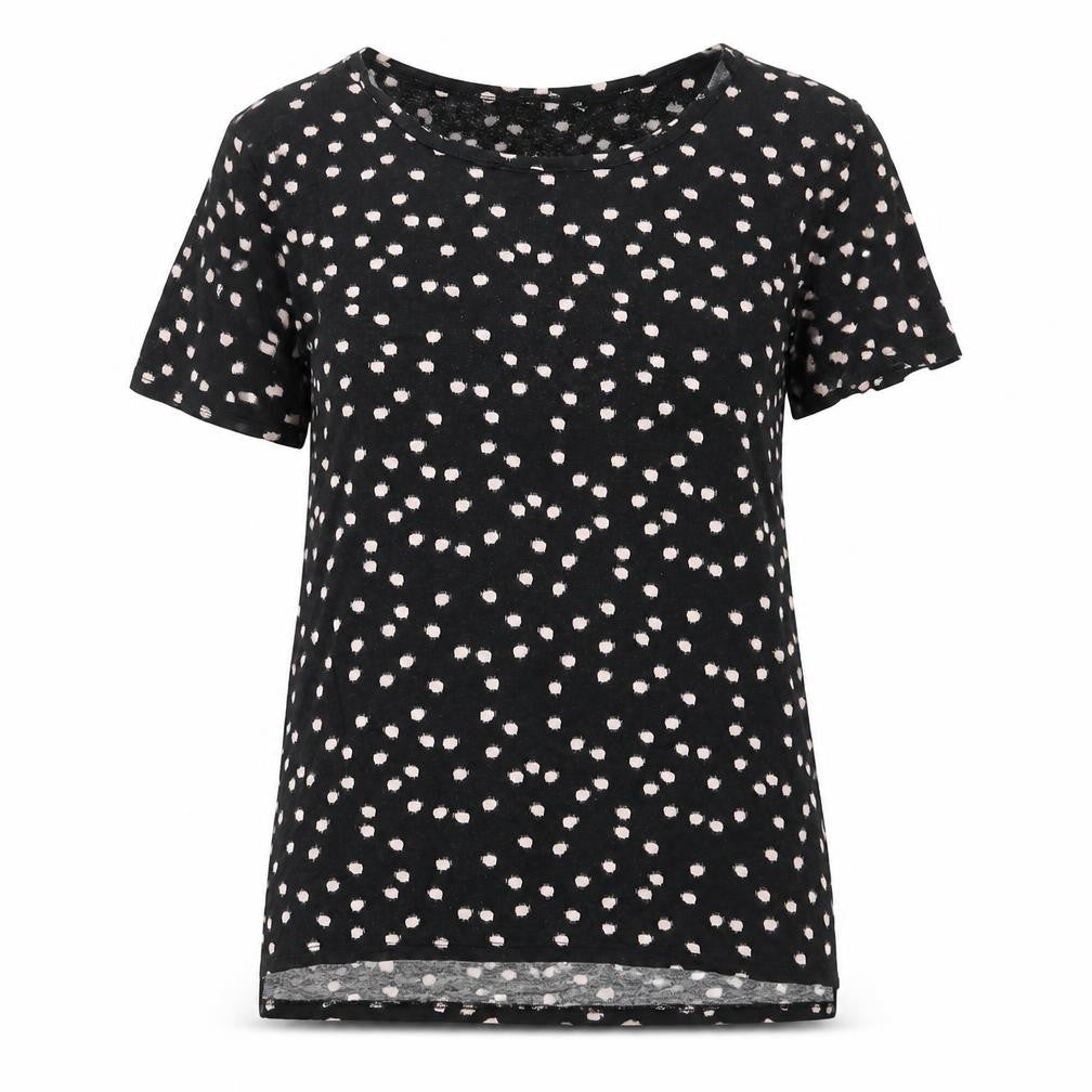 Debenhams Womens Black Polka Dot  Basic T-Shirt Size 10