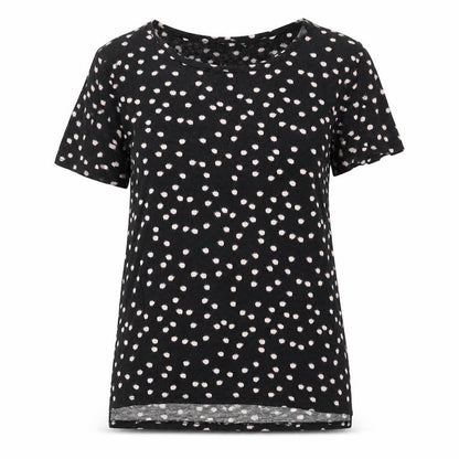 Debenhams Womens Black Polka Dot  Basic T-Shirt Size 10