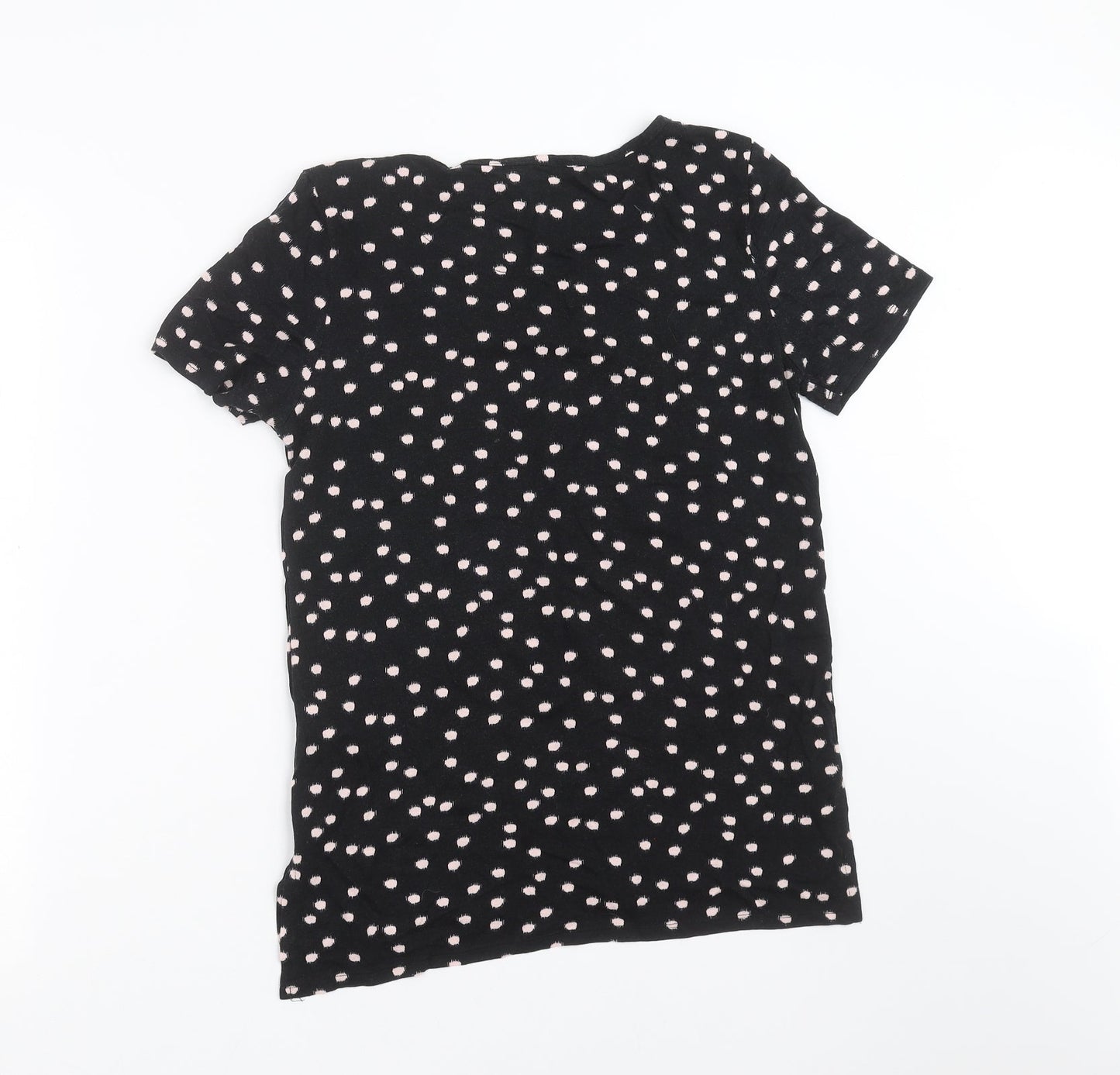 Debenhams Womens Black Polka Dot  Basic T-Shirt Size 10