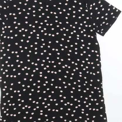 Debenhams Womens Black Polka Dot  Basic T-Shirt Size 10