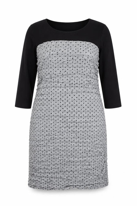 M&Co Womens Grey Polka Dot  Shift  Size 18