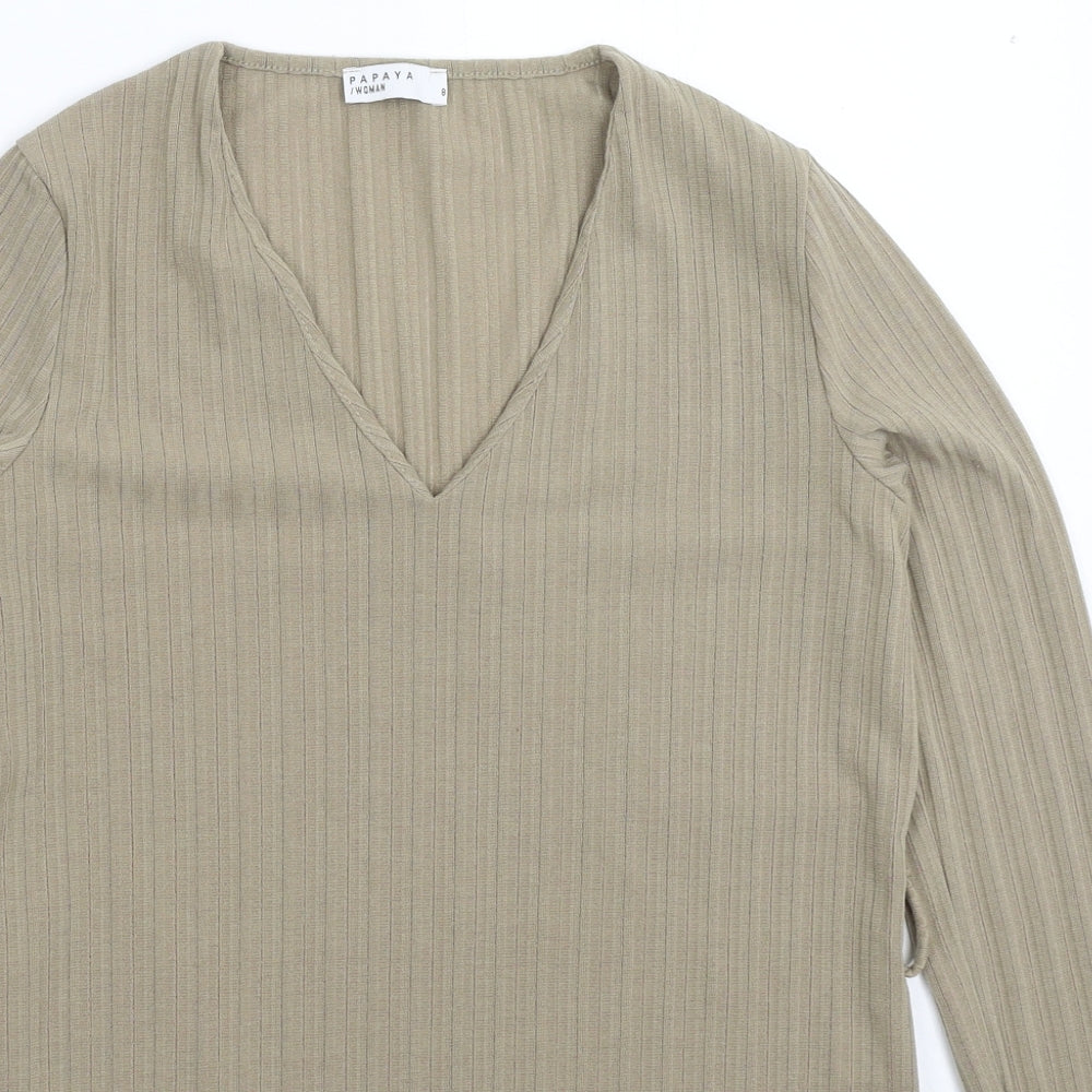 Papaya Womens Grey   Basic T-Shirt Size 8