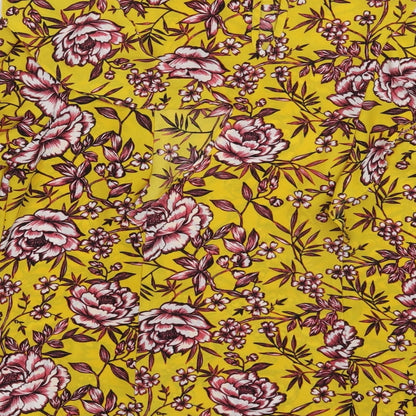 Peacocks Womens Yellow Floral Satin Basic Blouse Size 8