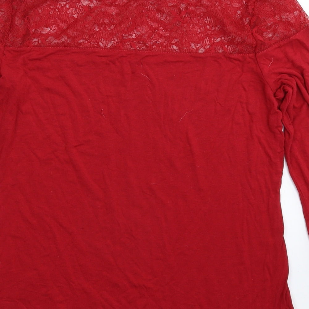 H&M Womens Red   Basic T-Shirt Size M