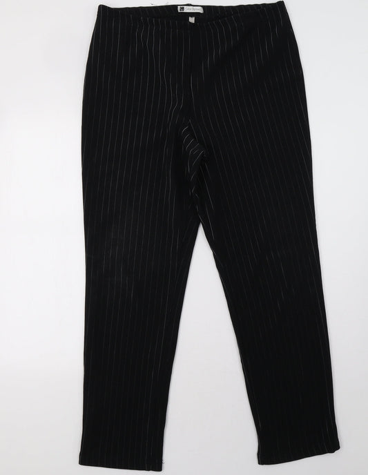 classice women Womens Black Striped  Trousers  Size 16 L32 in