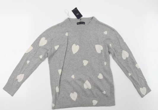 marks and Womens Grey Polka Dot  Pullover Sweatshirt Size S