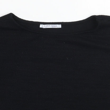 Preloved Zara Womens Black   Basic T-Shirt Size S - Detail
