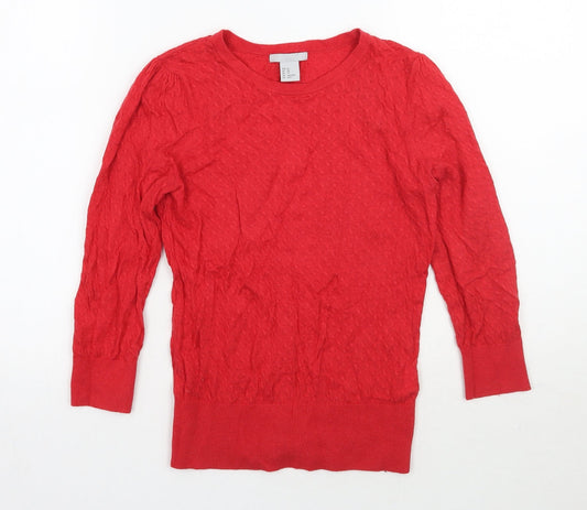 H&M Womens Red   Pullover Jumper Size XS