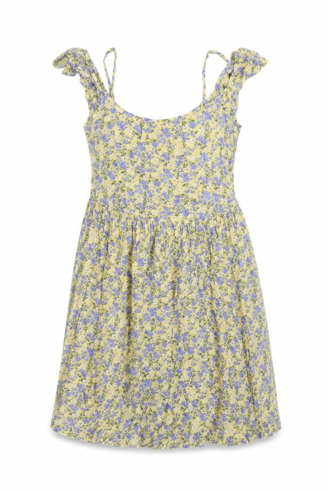 Newlook Womens Yellow Floral  A-Line  Size 6