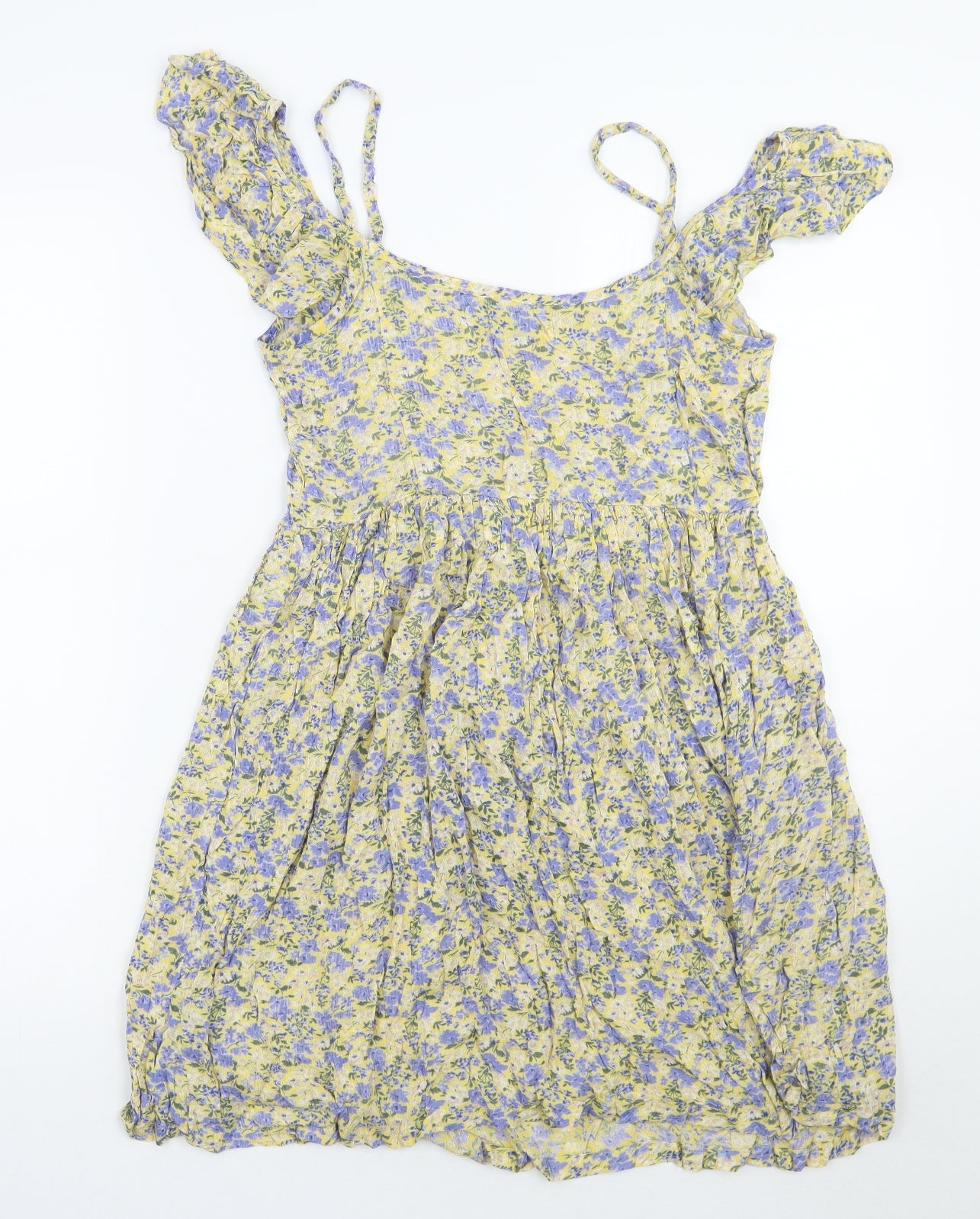 Newlook Womens Yellow Floral  A-Line  Size 6