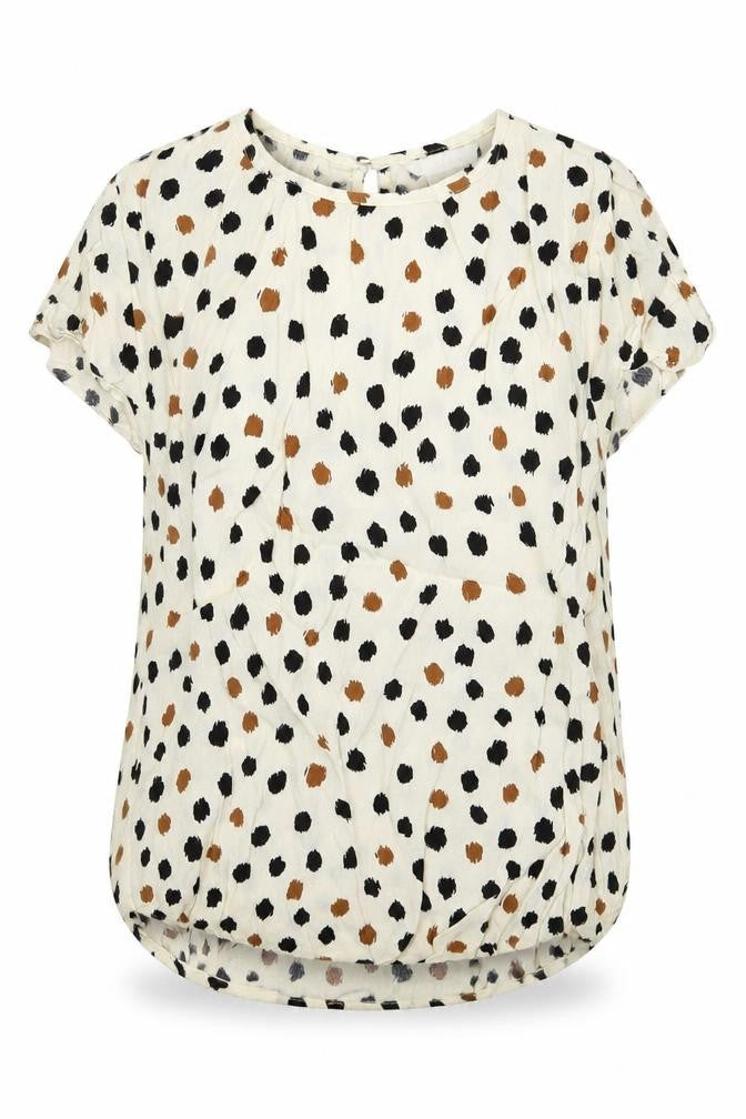 H&M Womens Beige Polka Dot  Basic Blouse Size 4