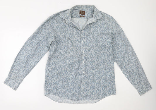 Heritage Mens Blue Floral   Button-Up Size 16.5
