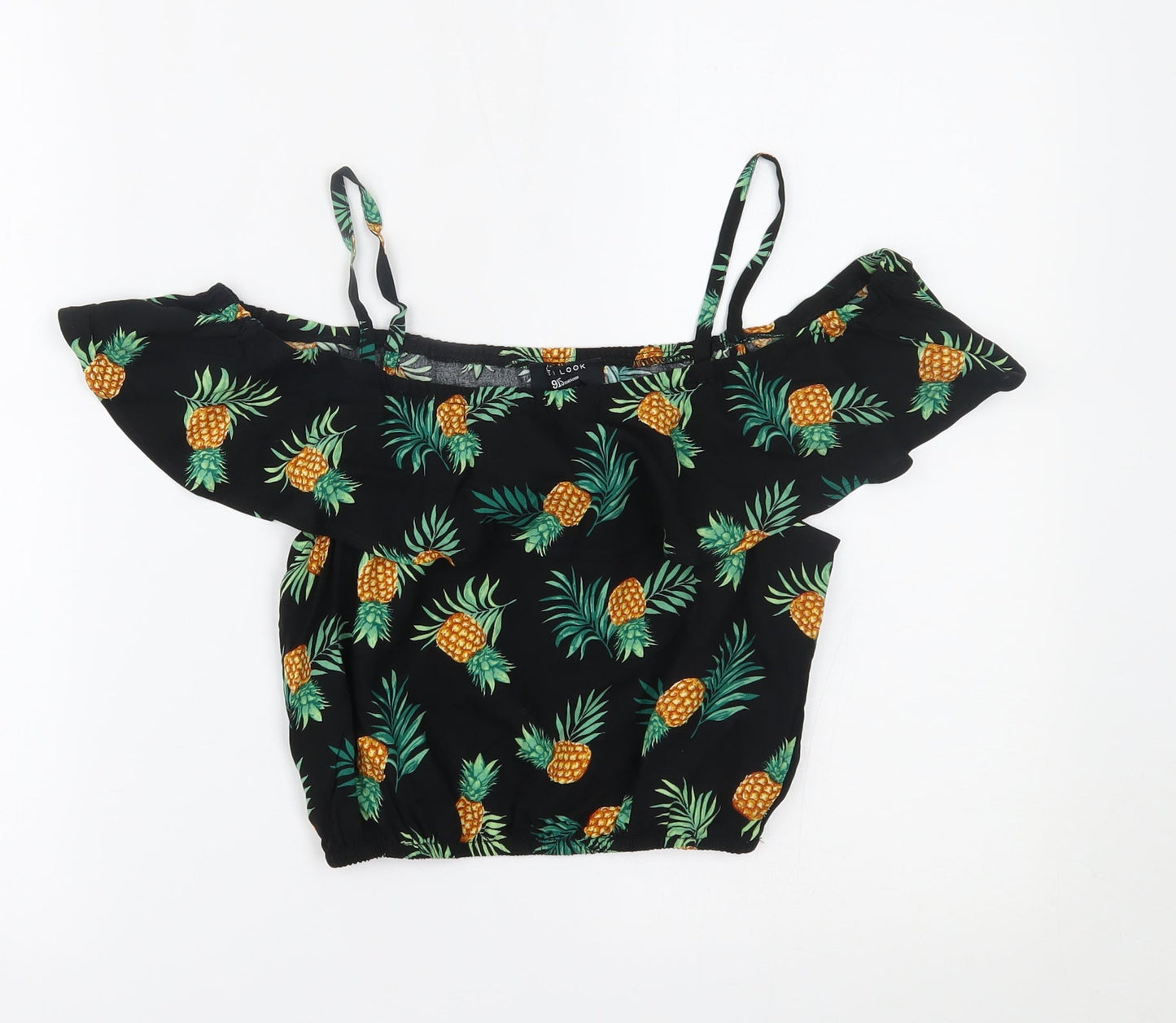 New Look Girls Black   Cropped Blouse Size 12 Years