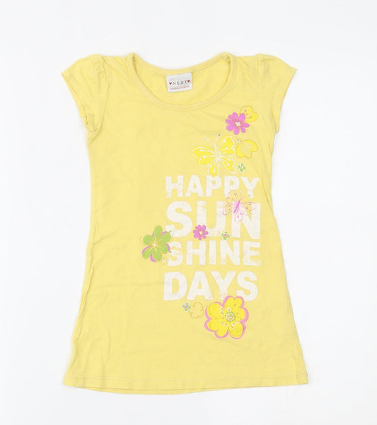 NEXT Girls Yellow   Basic T-Shirt Size 4 Years