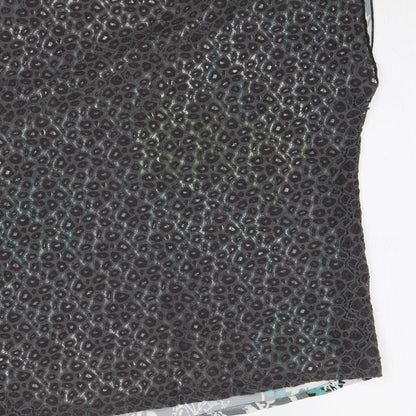 Preworn Womens Grey Floral  Basic Blouse One Size