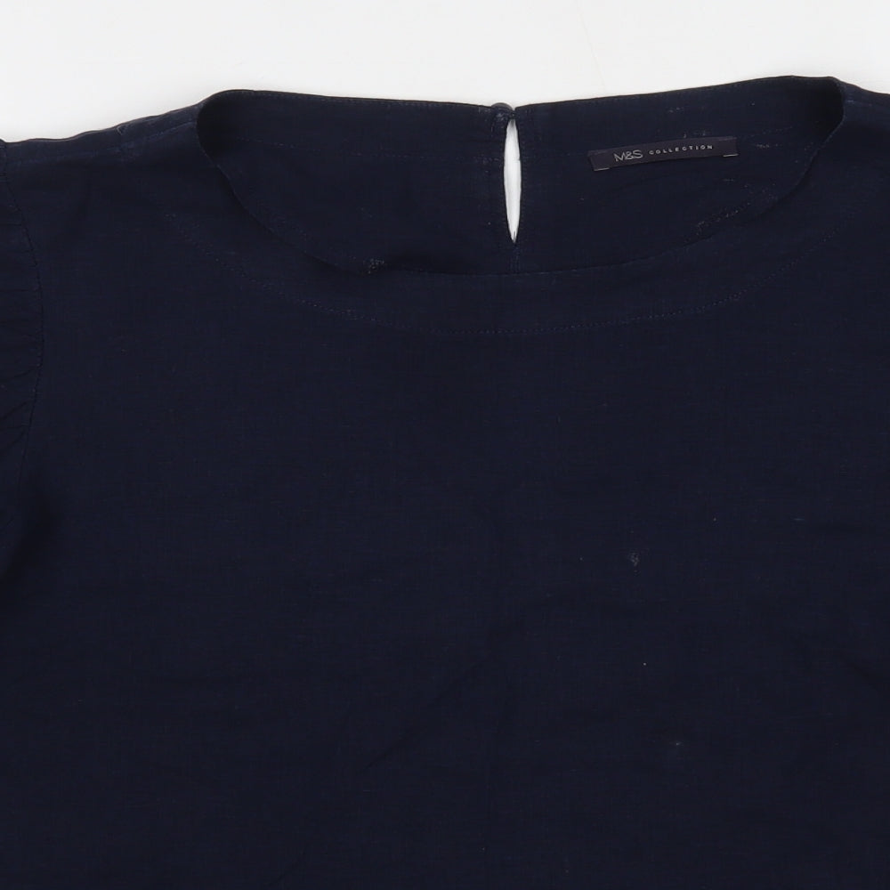M&S Womens Blue   Basic Blouse One Size
