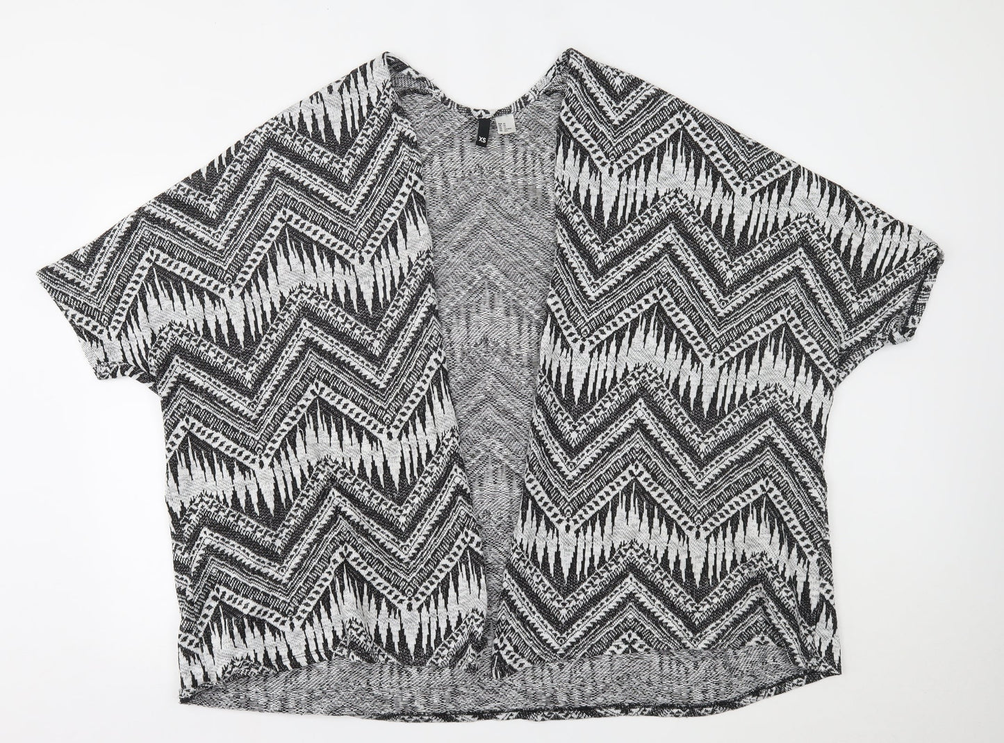 H&M Womens Grey Fair Isle  Cardigan Jumper Size XS