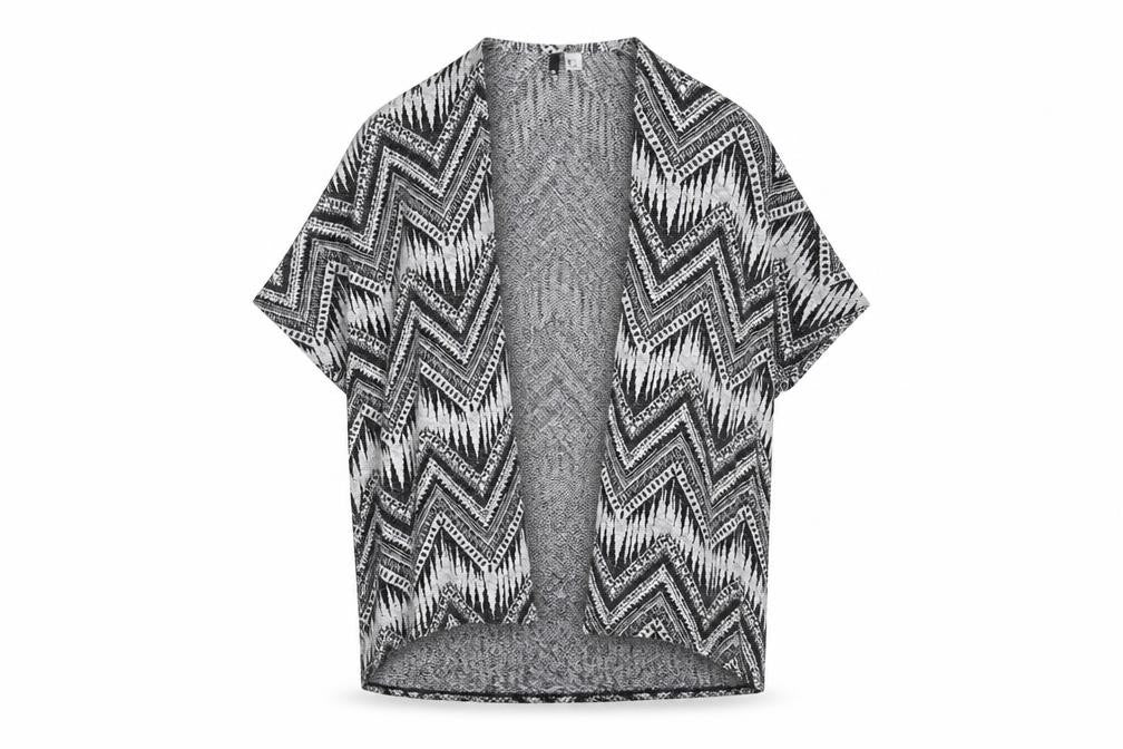 H&M Womens Grey Fair Isle  Cardigan Jumper Size XS