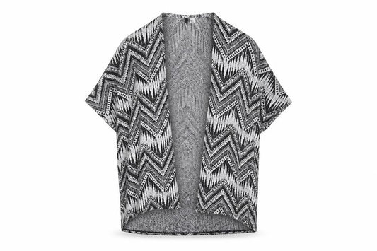 H&M Womens Grey Fair Isle  Cardigan Jumper Size XS
